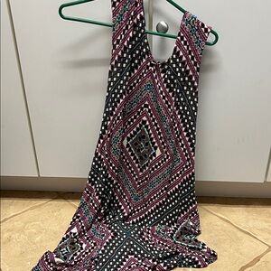 Jessica Simpson Maternity Sleeveless Dress in Purple, Teal & Brown